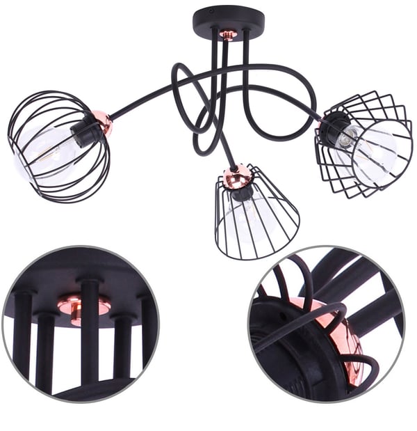 LOFTTAKLAMPA METALL E27 LED