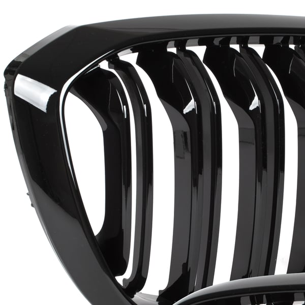 BMW X4 G02 2018 - gitter mellem forlygterne (nyrerne) venstre + højre sæt SORT GLOSSY DOBBELT BAR