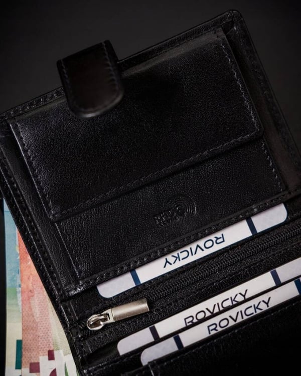 Herrplånbok i äkta läder med RFID-system - Rovicky