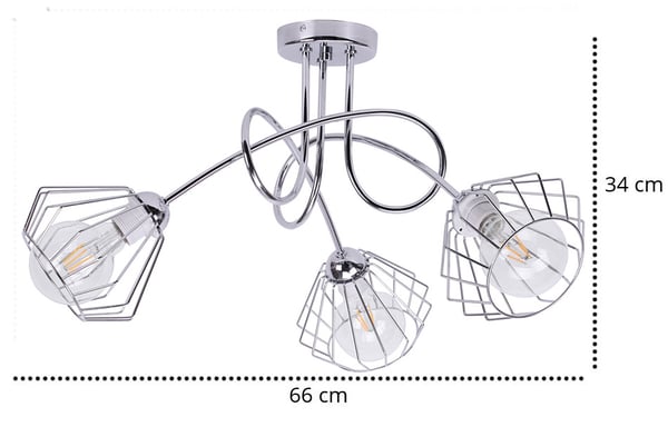 Moderne LED-hængelampe i kromtråd i loftstil