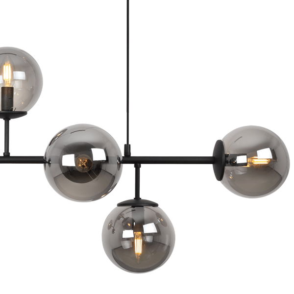 SIENA SORT LOFTLAMPE 6 FLAD GRAFITLAMPE E14 LANGE ARME