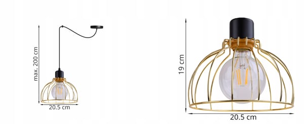 Lofthængende lampe med lysekrone i gylden edderkop-stil