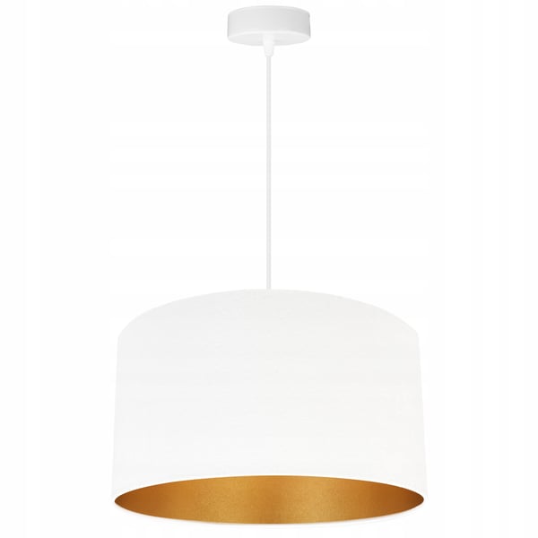 HÆNGENDE LAMPE LOFTSKRONE GYLDEN FLØJLSSKÆRM
