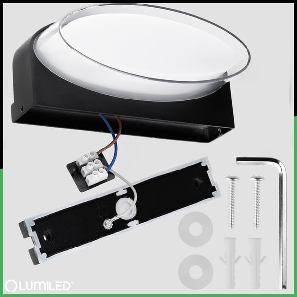 LED facadelampe udendørs væglampe til have varm 4000K 5W IP54 SEVIA sort LUMILED