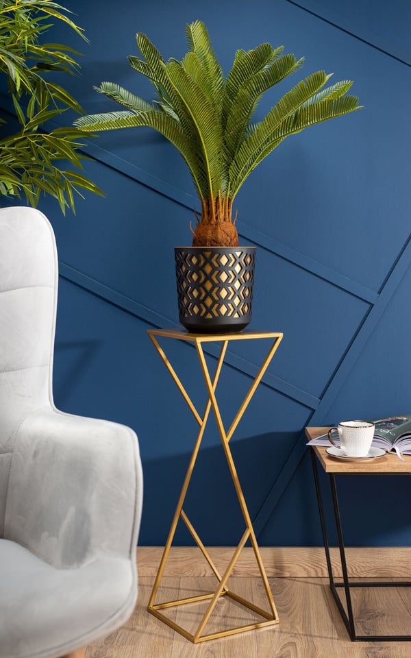 Modernt LOFT blomsterställ, guld, 70 cm