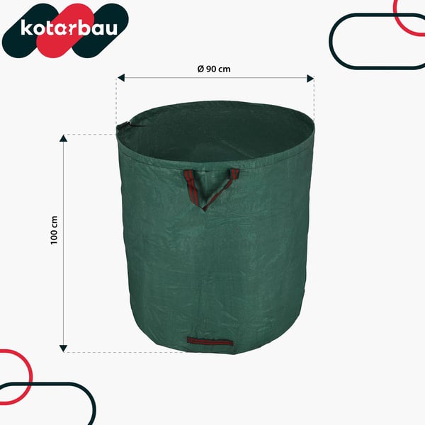 Trädgårdskorg för löv och gräs, rund, hopfällbar, stor, 635 l, set om 3