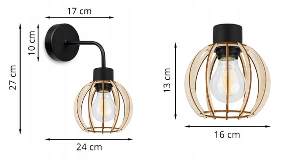 VÆGLAMPE, FIRKANTET LAMPE, LOFTSLAMPE, TRÆSKÆRM, LED