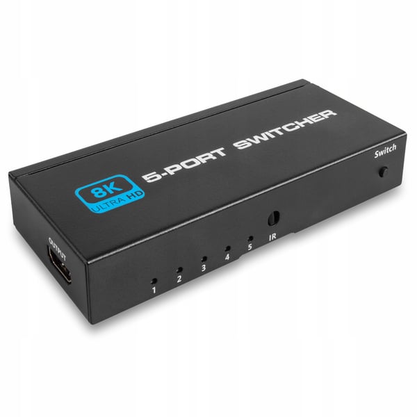 SWITCH HDMI 2.1 5x1 SWITCH SPLITTER 8K 4K 120HZ 240HZ HDR10 PAWONIK