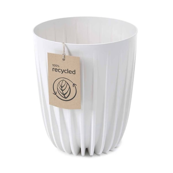 Avskalad ECO Recycling blomkruka vit