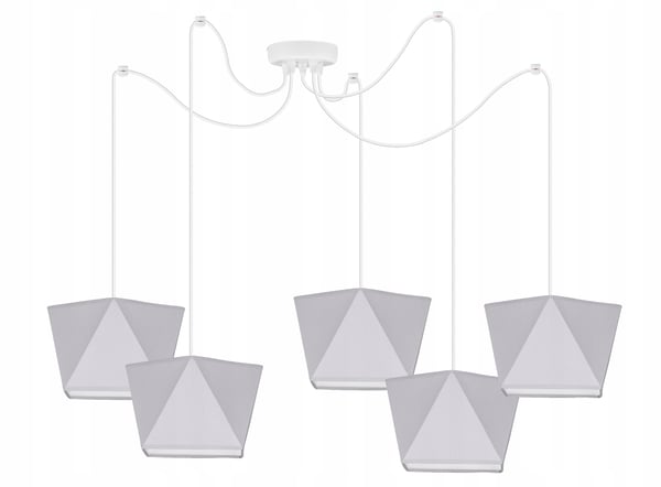 Lofthængende lampe med loftskrone og edderkopskærm