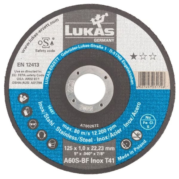 LITTÄHIOMALAIKKA T1A 115*1.0*22 A60S-BF INOX PREMIUMFLEX - T1A 115 1 IR