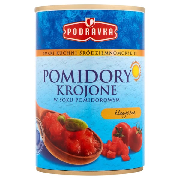 Podravka Välimeren keittiön makuja Klassisia pilkottuja tomaatteja tomaattimehussa 400 g