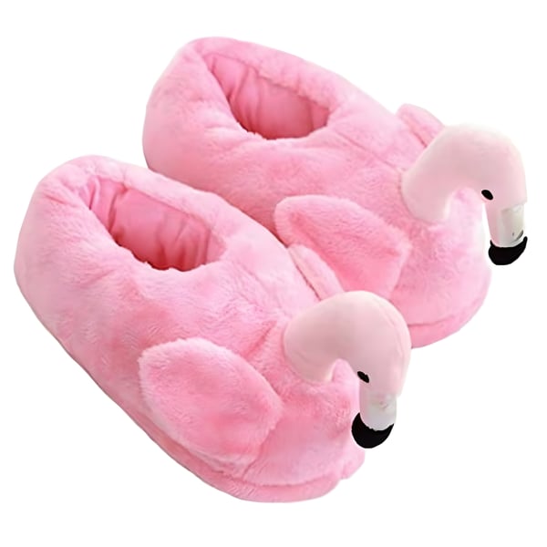 Plyschiga flamingo tofflor bekväma varma presentidé roliga rosa ONESIES