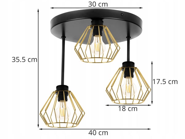 Lofthængende lampe med guld lysekrone i loftet Druciak