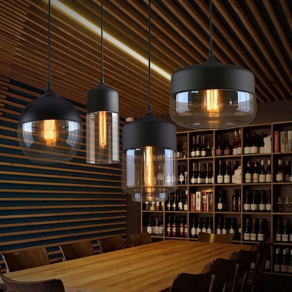 HÆNGENDE LOFTSLAMPE, GLASPLAFON, LED-LAMPE