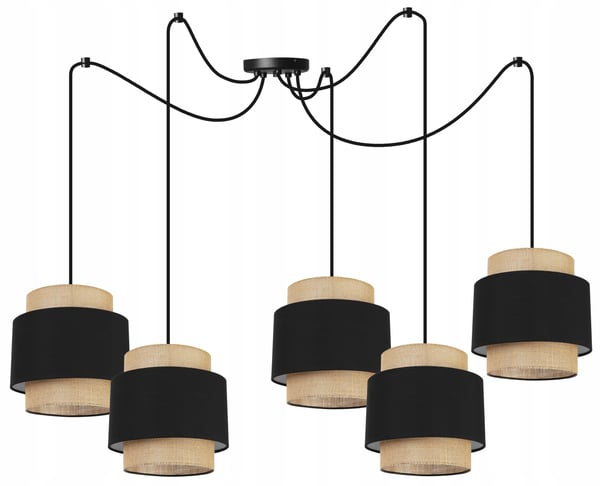 Hængende lampe, loftslysekrone, lampeskærm, boho juta
