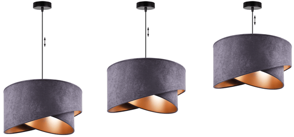 Hængende loftlampe med lysekrone og lampeskærm Glamour