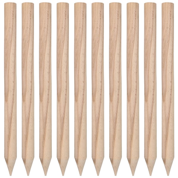 KOTARBAU® Geodætiske træpæle i bøg til tomater, grøntsager og træer, 40 cm, sæt med 10 stk.