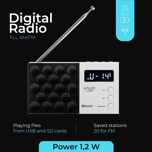 1908 AD PLL AM/FM digitaalinen radio