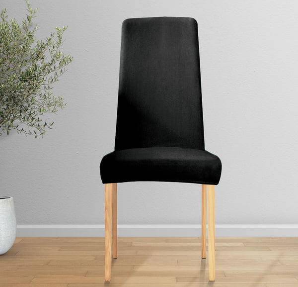 Tuolin päällinen, kapea selkänoja, paksu samettiplyysi, musta