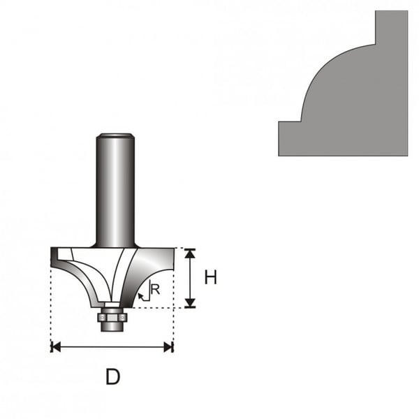 PYNTEUDSKÆRER MED LEJE T6 D19 H6,5 R3,17MM - DED07F141A