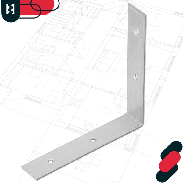 Kotarbau® Kirvesmiehen kulmaliitin ruostumatonta terästä sinkittyä 100 x 100 x 20 mm 25 kpl:n sarja