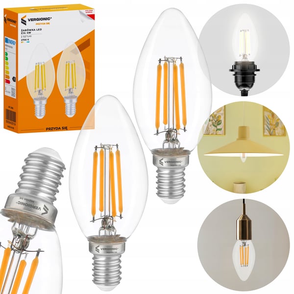2x dekorativ LED-pære E14 4W 260lm lysglobusser