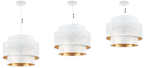 ASTI TRIO HÆNGELAMPE HVIDGULD 40CM MESH