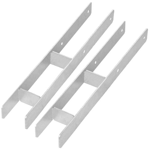 KOTARBAU® H-søjlefod til vægmontering, galvaniseret stålankre 80 mm, 2-pak