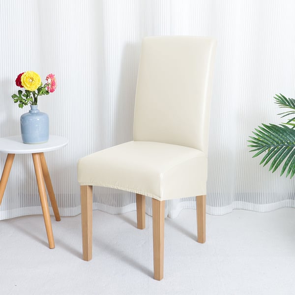 Päällinen L-tuolille, selkänojan korkeus 50-70 cm, valmistettu kermanvärisestä ekonahasta
