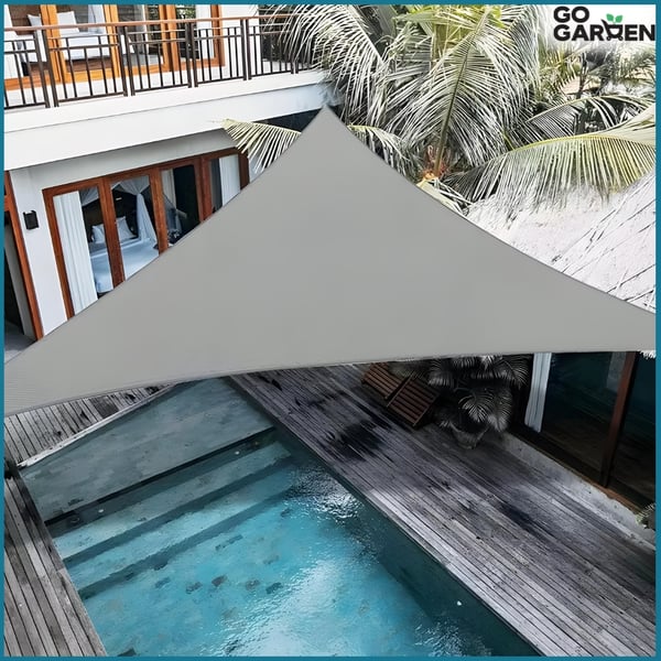 Skyggesejl solsejl grå premium baldakin haven 5x5x7m