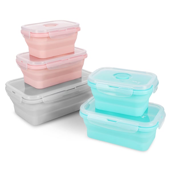 NC4105 ruokailupakkaus/lunchbox taittava vaaleanpunainen 355ml Nils Camp