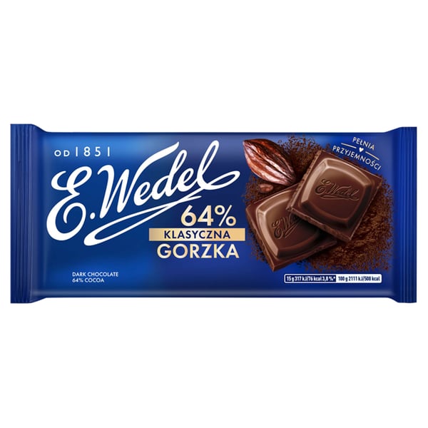 E. Wedel Klassinen tummasuklaa 64 % 90 g