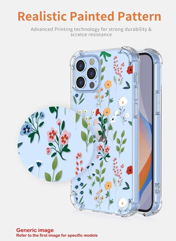 Etui til Xiaomi 13 med gennemsigtige farverige beskyttende blomster