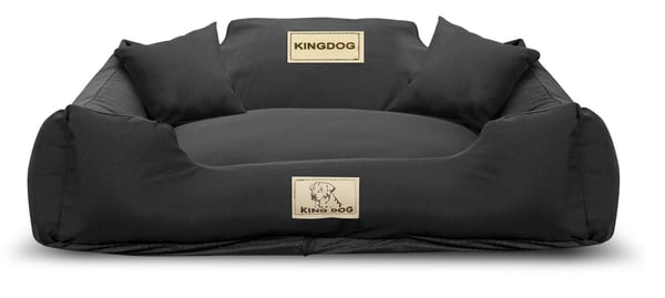 Koirankopin peti KINGDOG MM43 75x65 cm personalisoitu purettava liukumaton musta