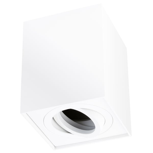 Pinta-asennettava HALOGEENI Spotputki Liikuteltava GU10 Neliö Valkoinen 115 mm AMAT-L LUMILED