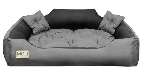Hundeseng kennel 115x95 cm personaliseret grå