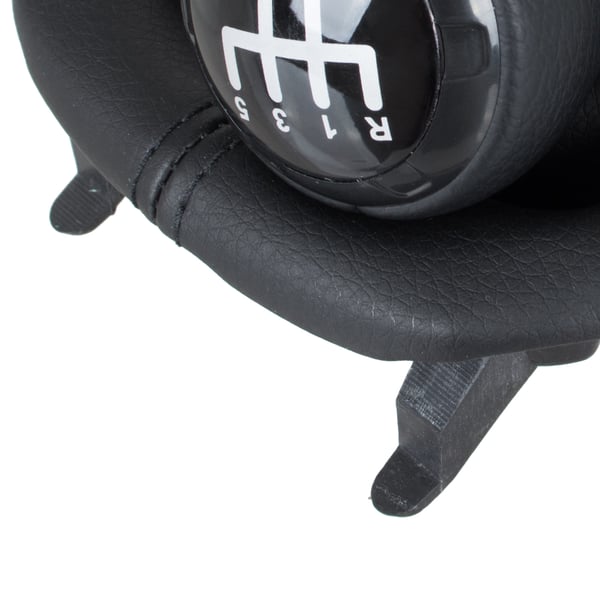 Audi A3 8L 96-03 SORT ECO LÆDER 5 GEARKNOP + SORT GEARHÆNG med ramme 12 MM HUL