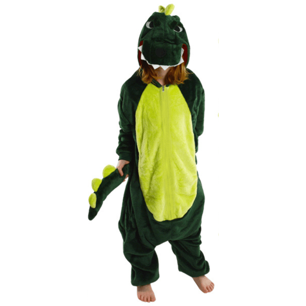 Barnens kigurumi-pyjamas med dinosaurier i ett stycke för Sankt Andreas dag, 146-152 Barnens dinosauriepyjamas i ett stycke - 98-104