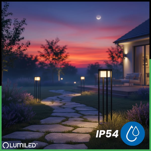 Trädgårdslampa stolpe utomhus stående LED 12W 3000K 80cm svart QUERCUS LUMILED