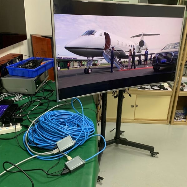 HDMI LAN-forlænger over parsnoet RJ45 60M IR-loopout-konverter - 2 HDMI-udgange