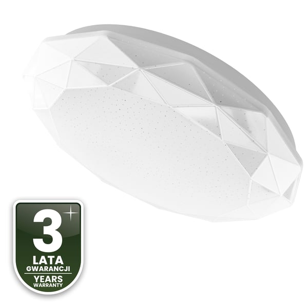 LED-kattovalaisin pinta-asennettava 12W IP44 pyöreä GLORY 2 DIAMOND 26cm LUMILED