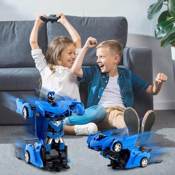 2-in-1 kaukosäädettävä muuntautuvat robotti - auto ja mekaaniikka LED-valoilla ja käytöllä