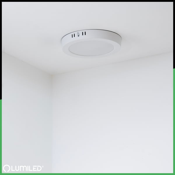 Takmontering LED-taklampa 12W rund 4000K GLOW vit LUMILED