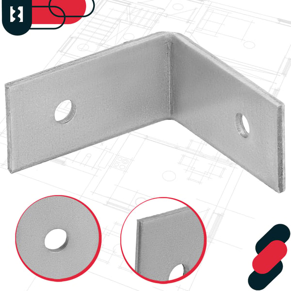 Kotarbau® Kirvesmiehen kulmaliitin ruostumatonta terästä sinkittyä 30 x 30 x 15 mm 100 kpl:n sarja