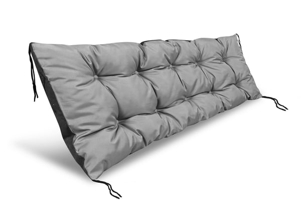 Havepude 180x50 cm til solvogn bænk gyngestol vandtæt grå