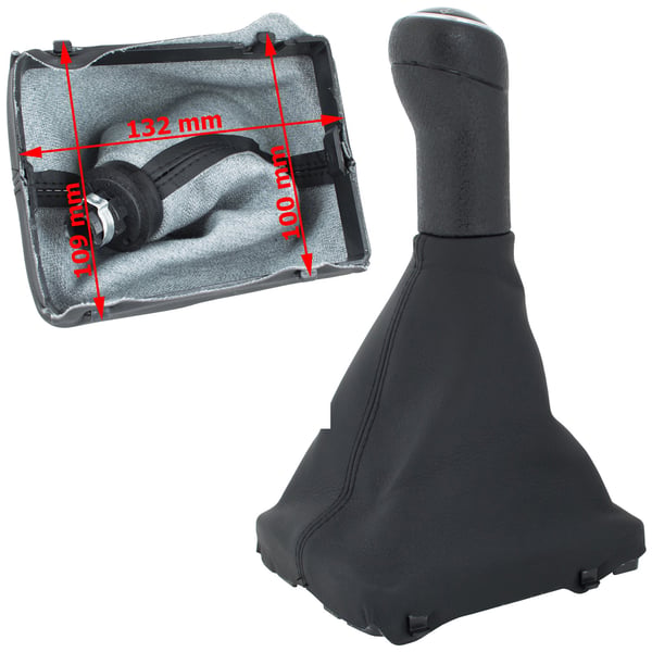 Audi A4 B8 07-15 gearskiftknop sort 5 gear med sort gearpung