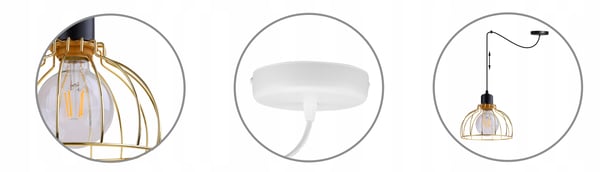 Lofthængende lampe med lysekrone i gylden edderkop-stil