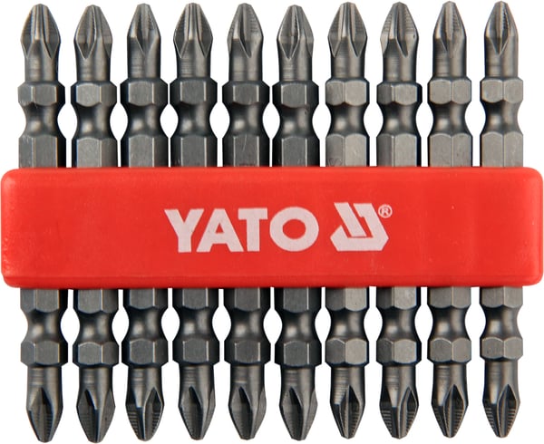 Dobbeltendede bits, bit, spids PH2 65 mm 10-delt sæt - YT-0481