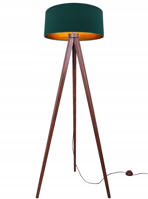 GULVlampe TRIPOD stående i gyldent træ